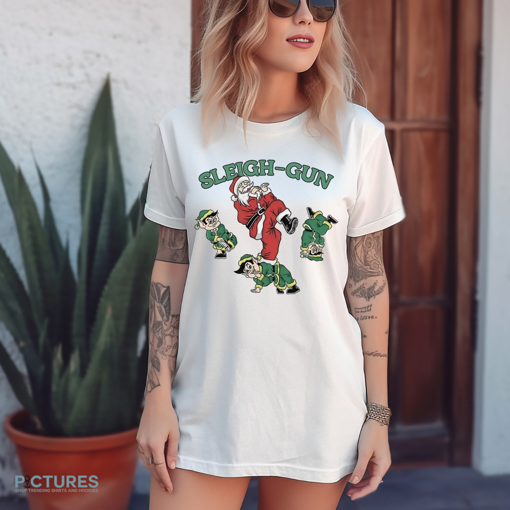 Santa and Elf Sleigh Gun Christmas Shirt Santa and Elf Sleigh Gun Christmas Shirt