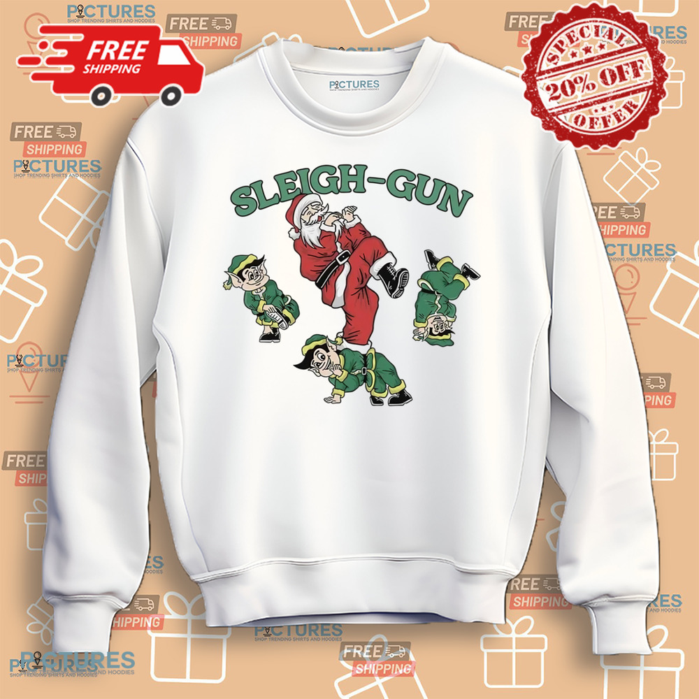 Santa and Elf Sleigh Gun Christmas Shirt Santa and Elf Sleigh Gun Christmas Shirt