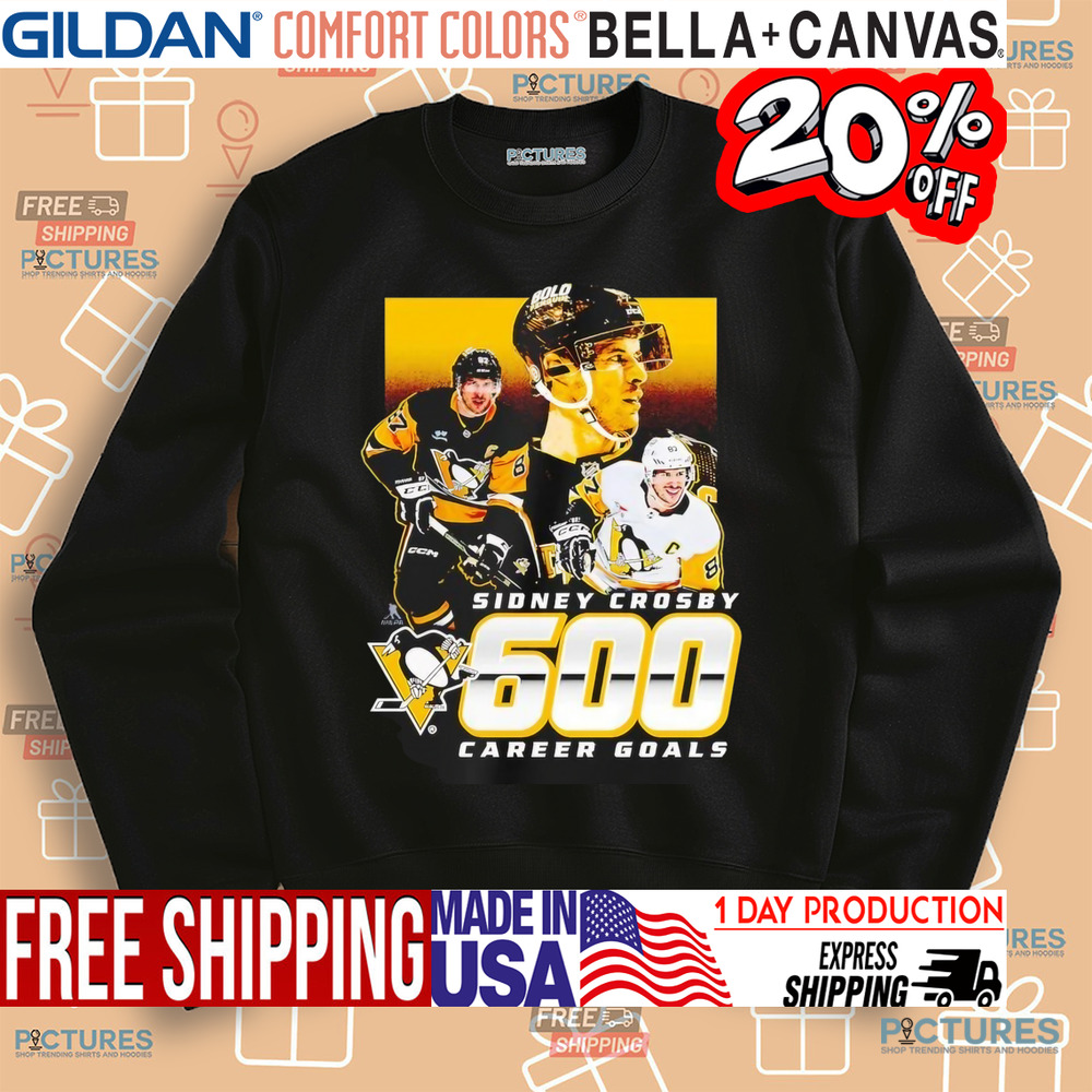 Sidney Crosby 600 career goals Pittsburgh Penguins shirt