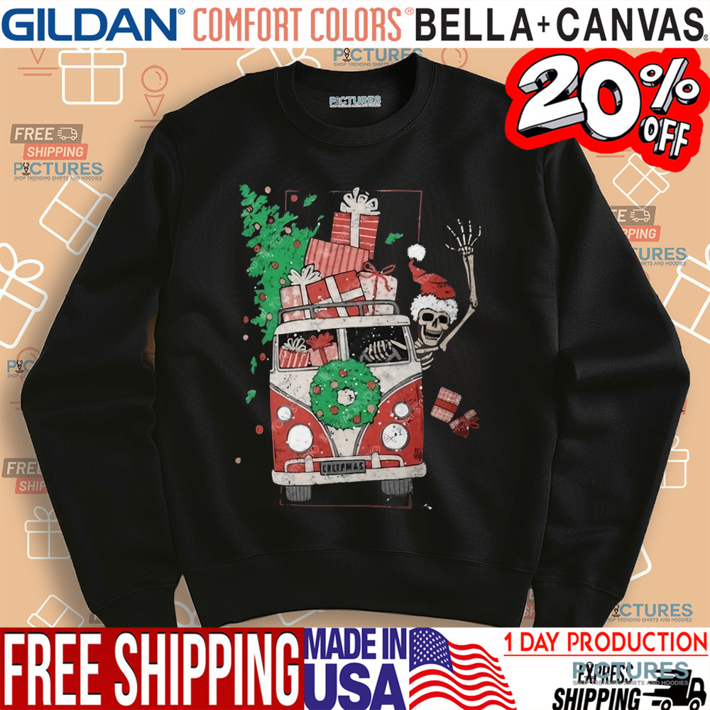 Skeleton Santa Volkswagen Christmas Shirt