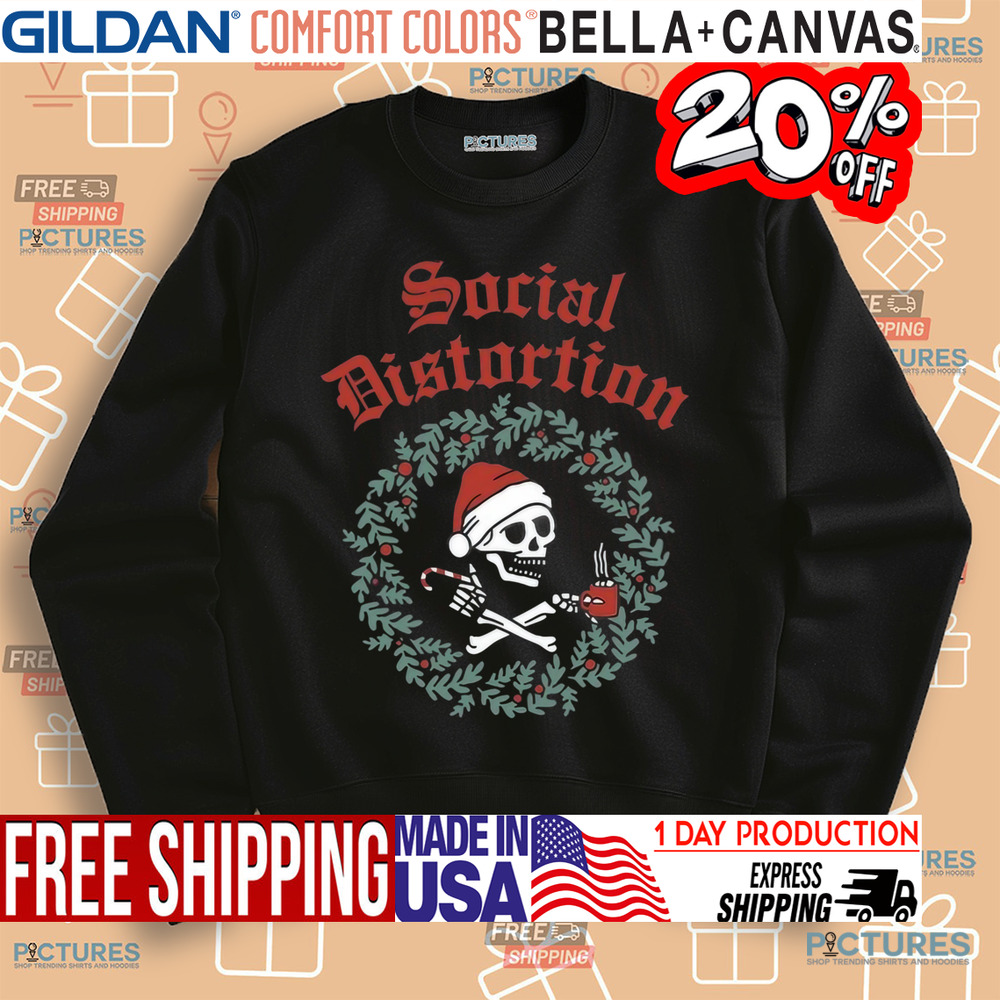 Skelly Wreath Social Distortion Christmas Shirt