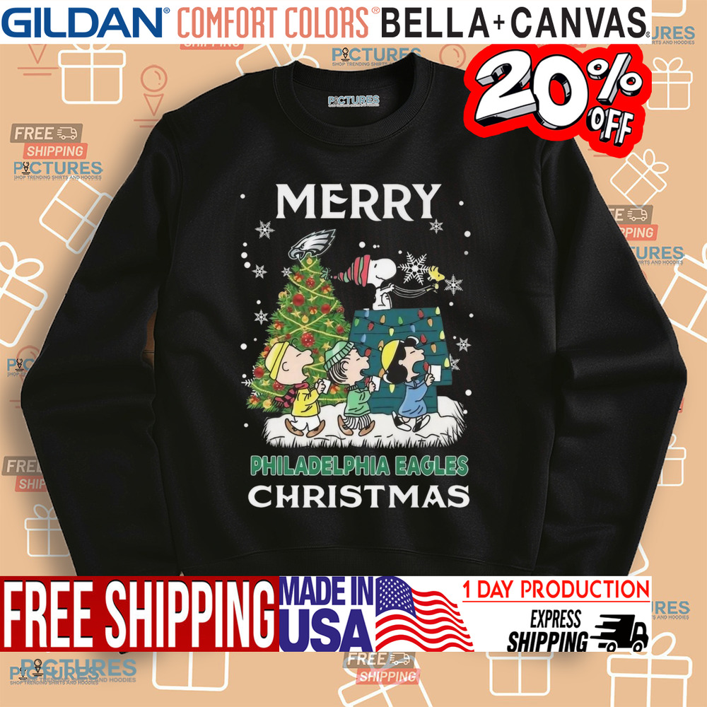 Snoopy And Friends Philadelphia Eagles Merry Christmas Shirt
