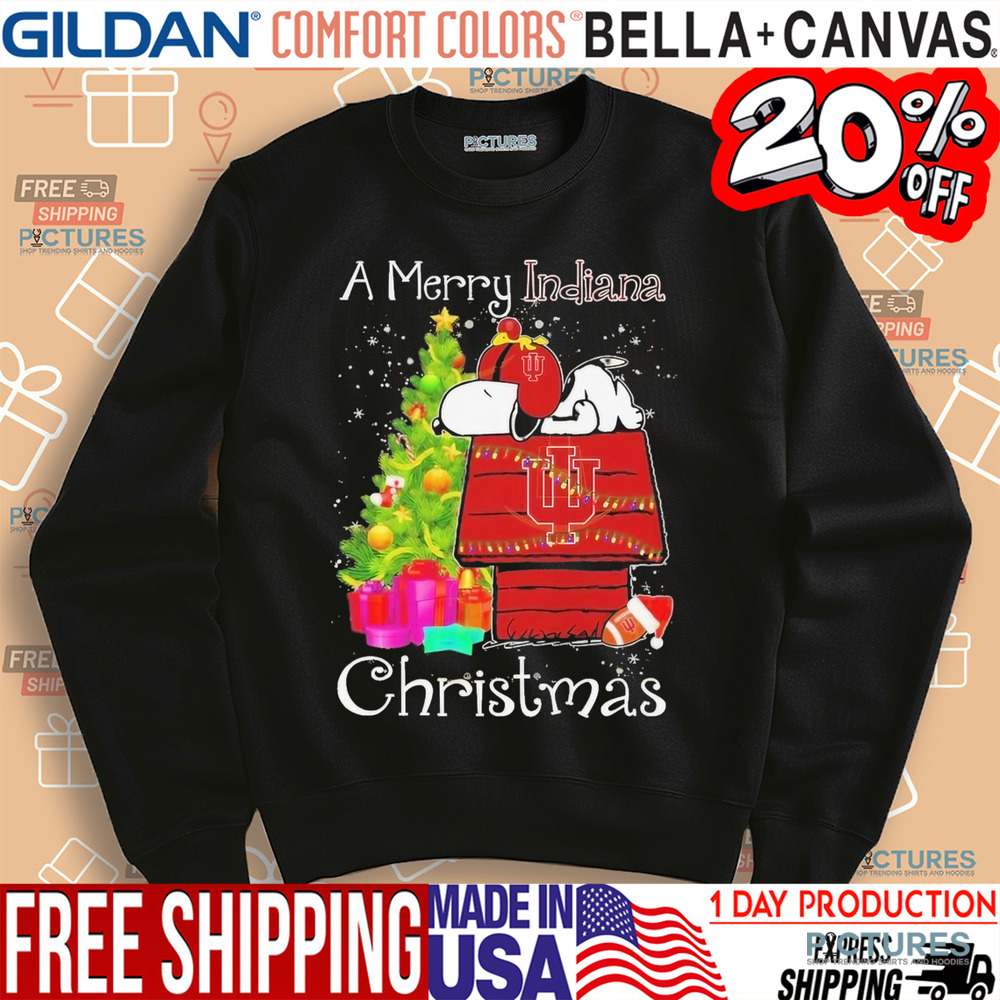 Snoopy Peanuts A Merry Indiana Hoosiers Christmas Shirt