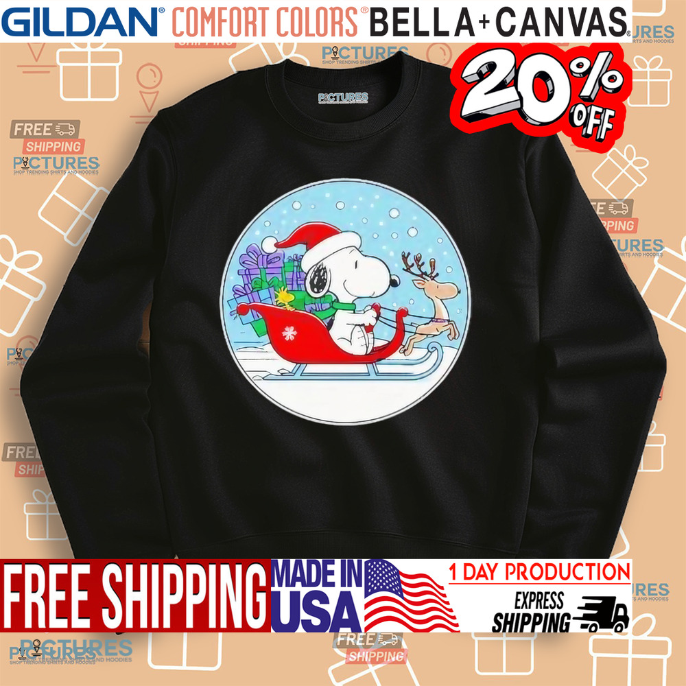 Snoopy Santa Claus delivering Christmas shirt