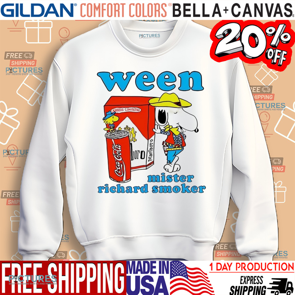 Snoopy and Woodstock Peanuts ween mister richard smoker shirt