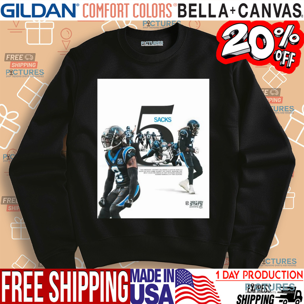 The Carolina Panthers’ Defense Delivered A Season High 5.0 Sacks In Game Against The Kansas City Chiefs NFL Shirt