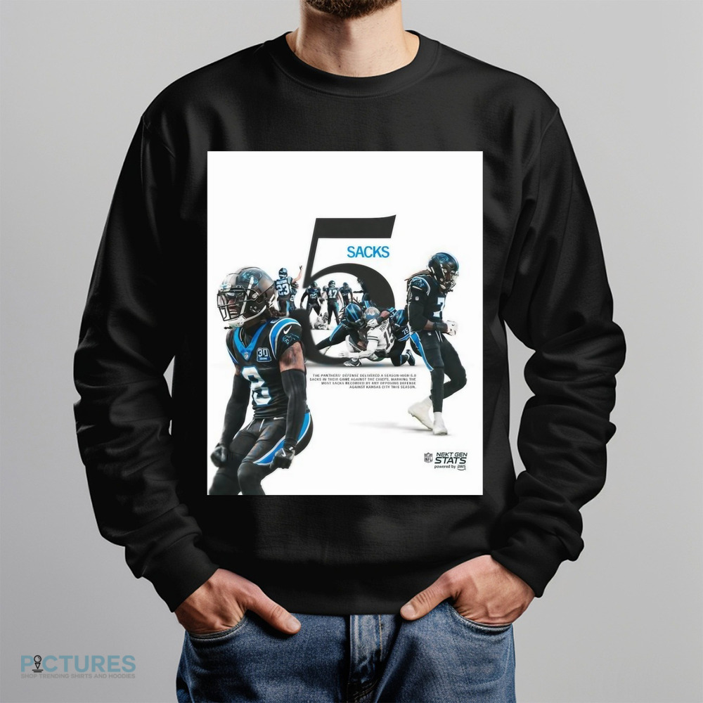 The Carolina Panthers’ Defense Delivered A Season High 5.0 Sacks In Game Against The Kansas City Chiefs NFL Shirt