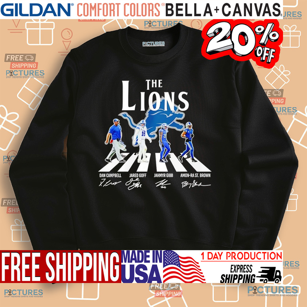 The Detroit Lions Players Abbey Road Dan Campbell Jared Goff Jahmyr Gibb Amon-ra St Brown Signatures Shirt