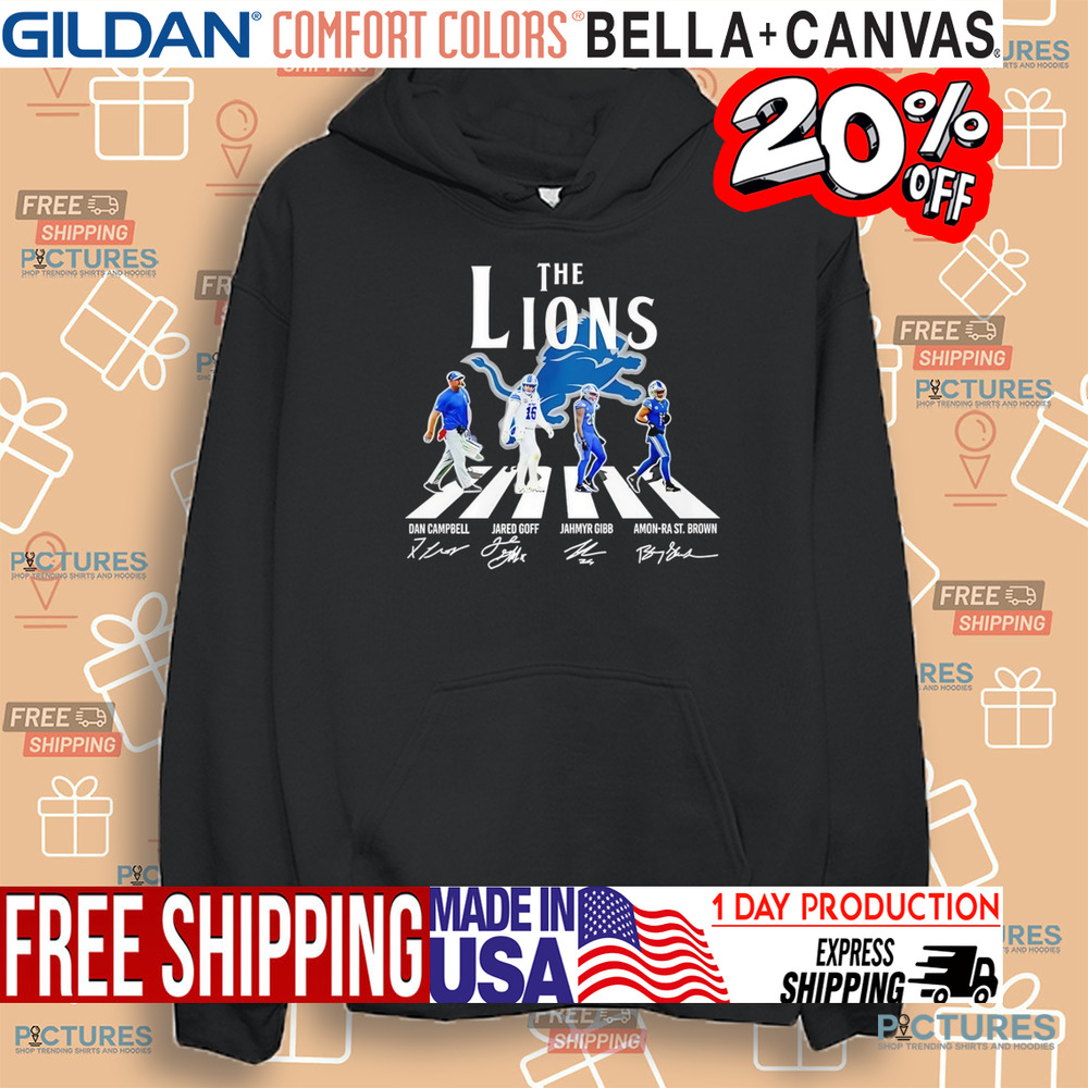 The Detroit Lions Players Abbey Road Dan Campbell Jared Goff Jahmyr Gibb Amon-ra St Brown Signatures Shirt