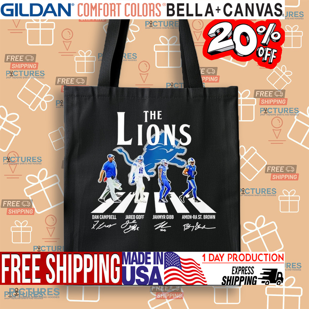 The Detroit Lions Players Abbey Road Dan Campbell Jared Goff Jahmyr Gibb Amon-ra St Brown Signatures Shirt