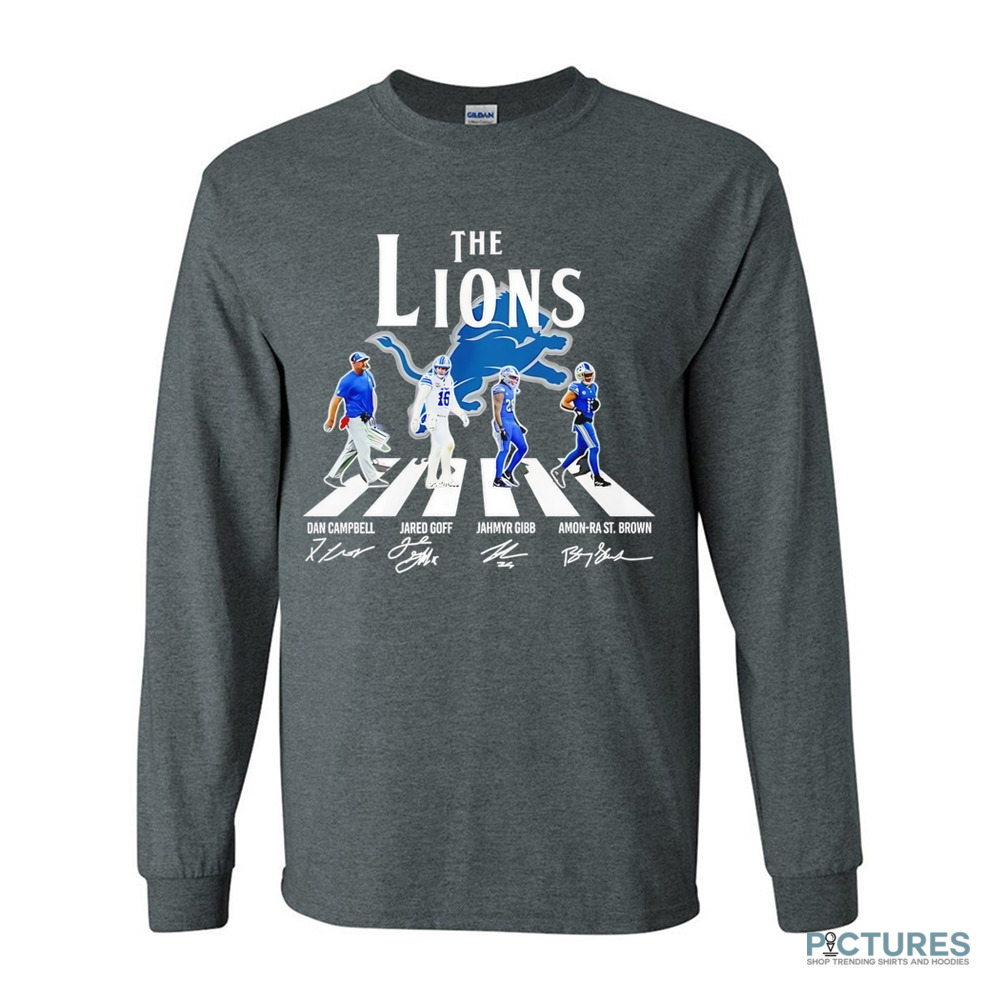 The Detroit Lions Players Abbey Road Dan Campbell Jared Goff Jahmyr Gibb Amon-ra St Brown Signatures Shirt