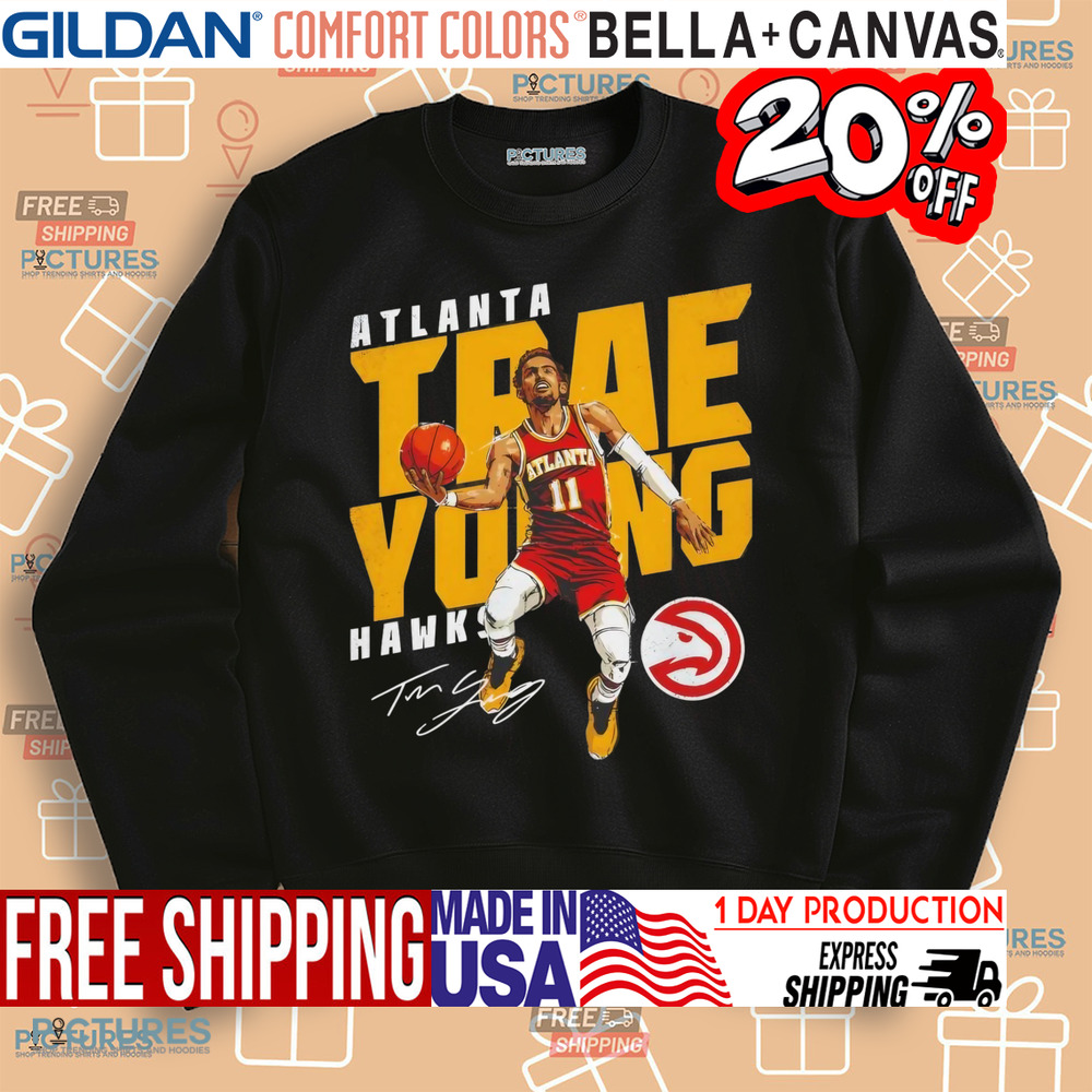 Trae Young Atlanta Hawks Slant Basketball Signature Shirt