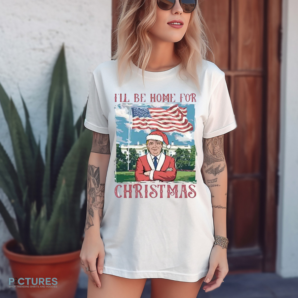 Trump Santa I’ll Be Home White for Christmas 2024 Shirt