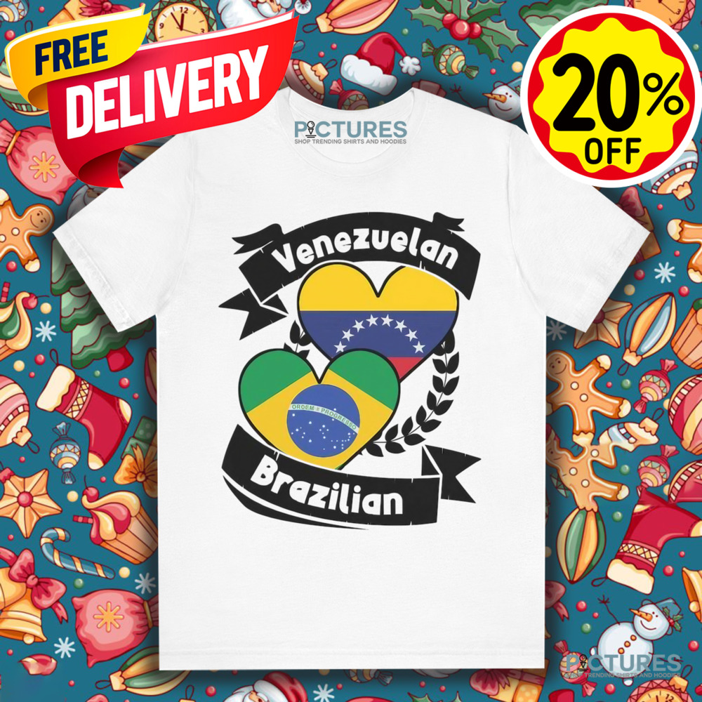 Venezuelan Brazilian Heart Flags Venezuela Brazil Shirt