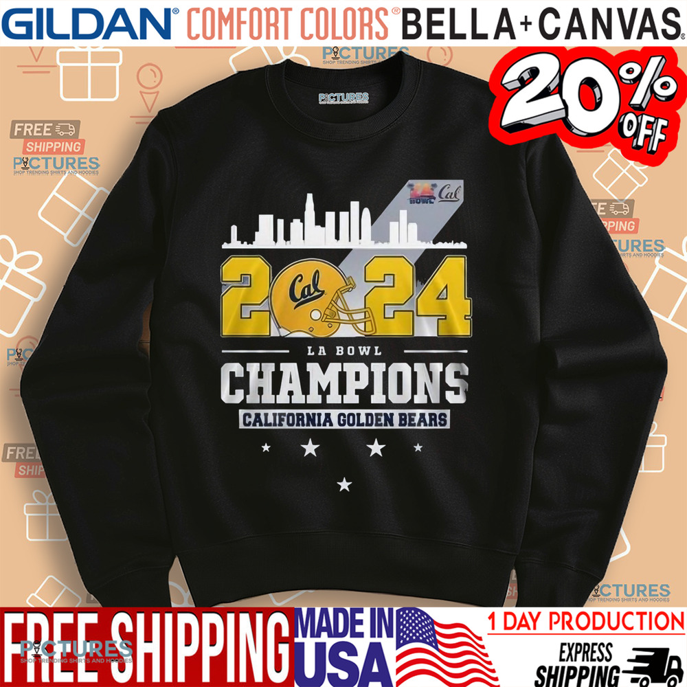 2024 LA Bowl Champions California Golden Bears Skyline Helmet Shirt