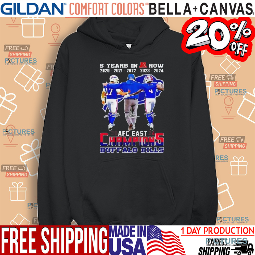 5 Years In A Row 2020 2024 Afc Eastern Champions Buffalo Bills Football Signatures Shirt