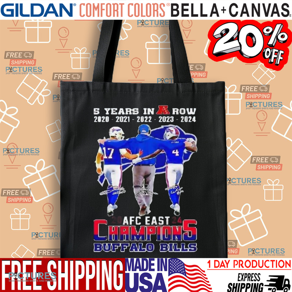 5 Years In A Row 2020 2024 Afc Eastern Champions Buffalo Bills Football Signatures Shirt