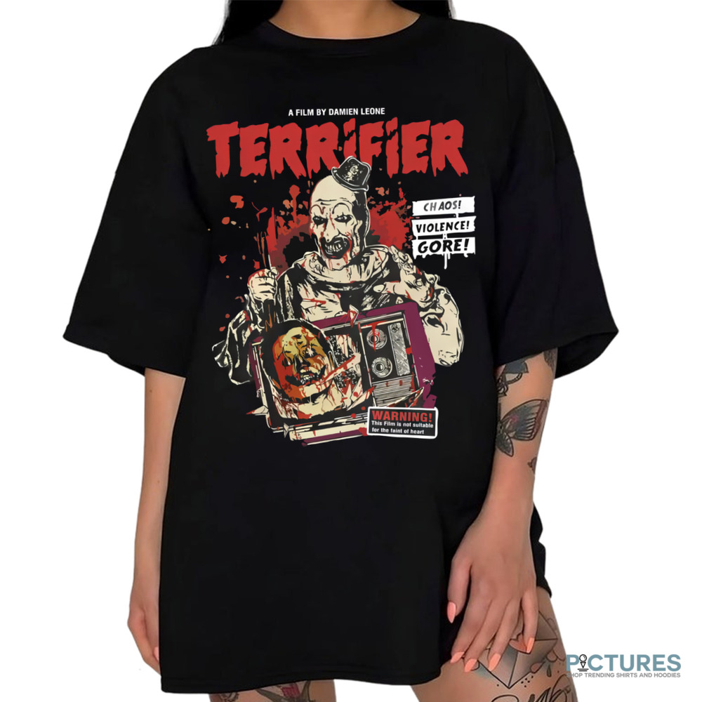 A Film By Damien Leome Terrifier Chaos Violence Gore Horror Movie Vintage Shirt