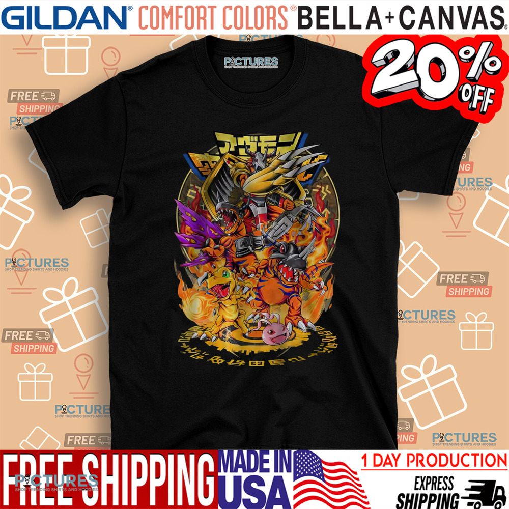 Agumon Greymon Digimon Anime Vintage Shirt
