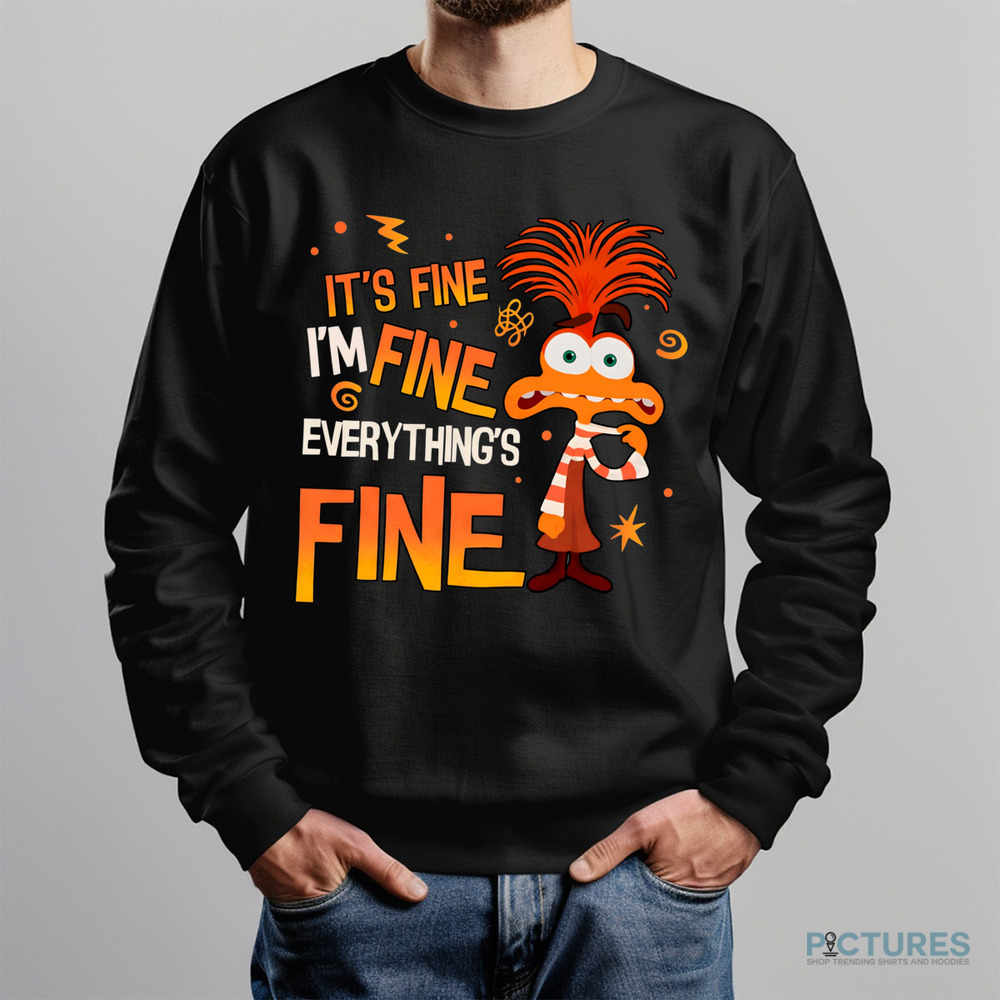 Anxiety Inside Out It's Fine I'm Fine Everything's Fine Vintage Shirt
