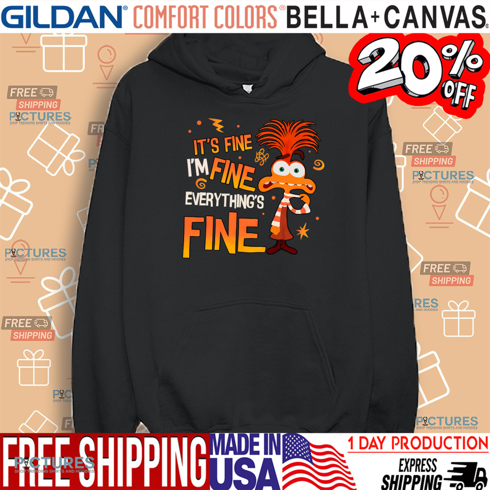 Anxiety Inside Out It's Fine I'm Fine Everything's Fine Vintage Shirt