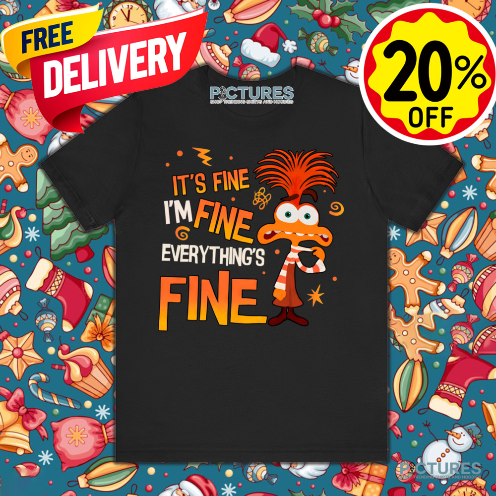 Anxiety Inside Out It's Fine I'm Fine Everything's Fine Vintage Shirt