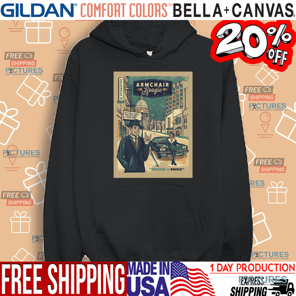 Armchair Boogie Dressed To Boogie NYE Poster In Madison Wisconsin At Majestic Theatre On December 31 2024 Shirt