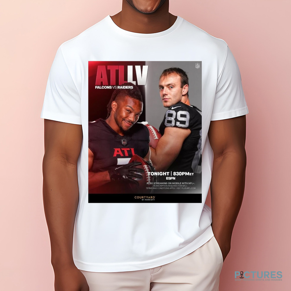 Bijan Robinson Atlanta Falcons vs. Brock Bowers Las Vegas Raiders on MNF Poster Shirt