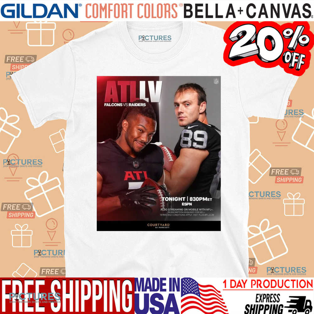 Bijan Robinson Atlanta Falcons vs. Brock Bowers Las Vegas Raiders on MNF Poster Shirt