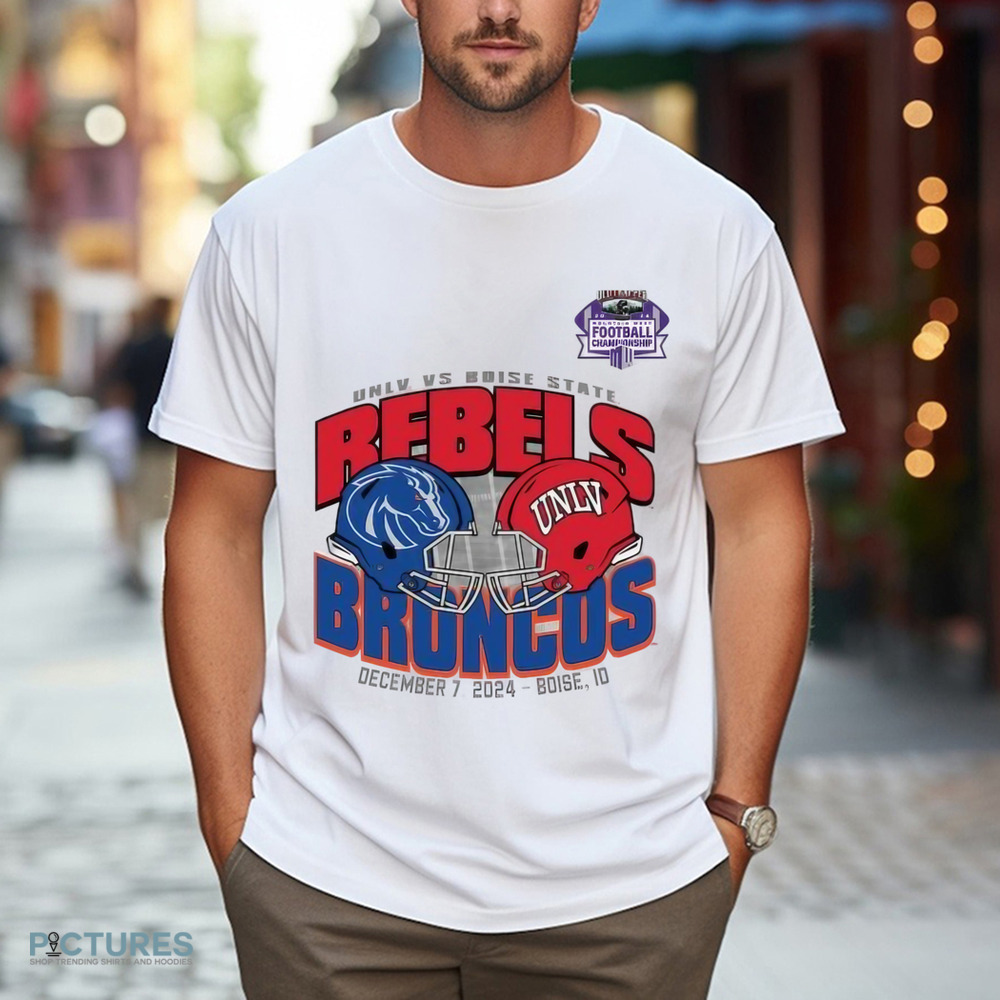 Boise State Vs UNLV 2024 Mountain West Football Championship Dueling Helmets Shirt