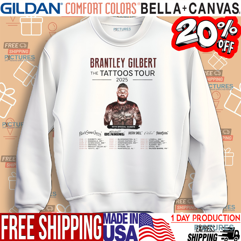 Brantley Gilbert The Tattoos Tour 2025 Shirt
