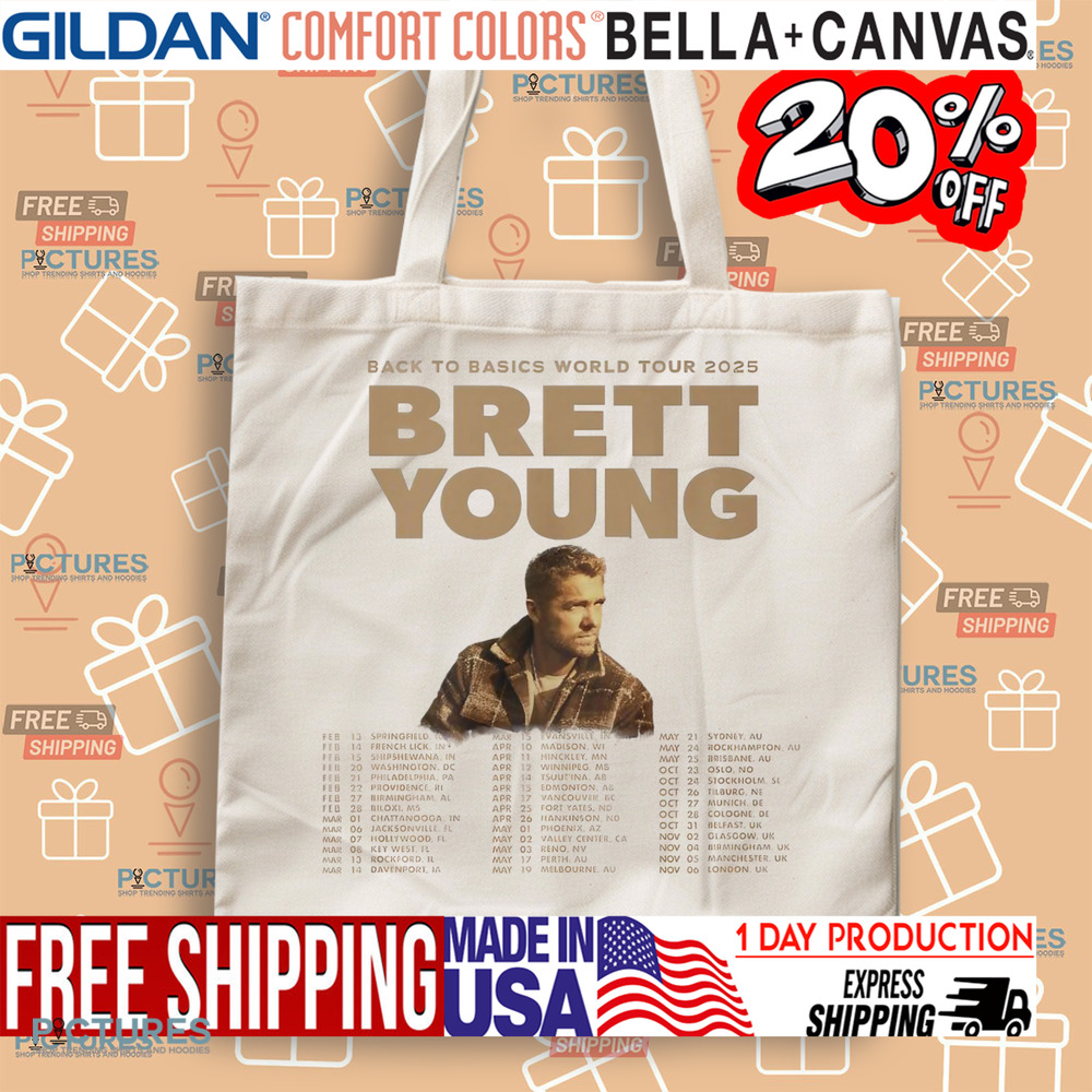 Brett Young Back to Basics World Tour 2025 Shirt Brett Young Back to Basics World Tour 2025 Shirt