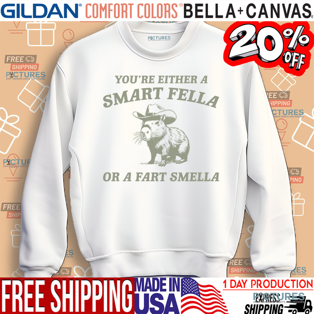Capybara Are You A Smart Fella Or Fart Smella Retro Funny Shirt