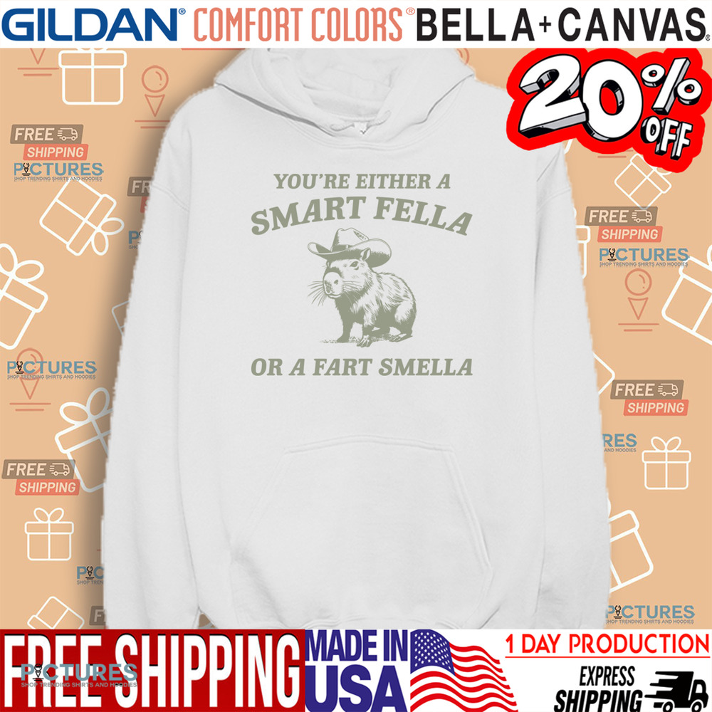 Capybara Are You A Smart Fella Or Fart Smella Retro Funny Shirt