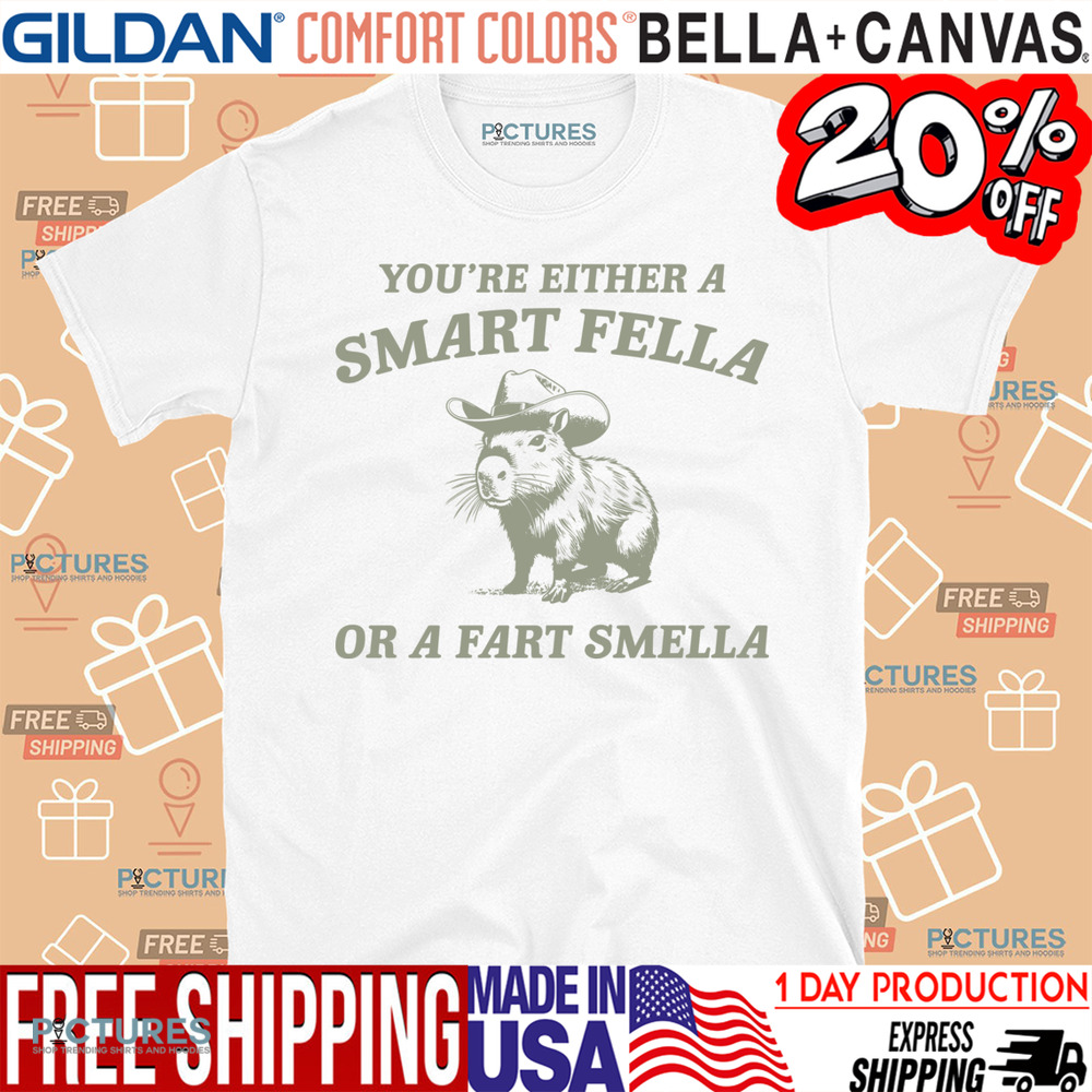 Capybara Are You A Smart Fella Or Fart Smella Retro Funny Shirt
