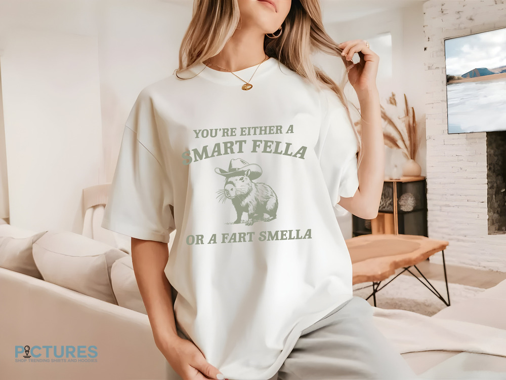 Capybara Are You A Smart Fella Or Fart Smella Retro Funny Shirt