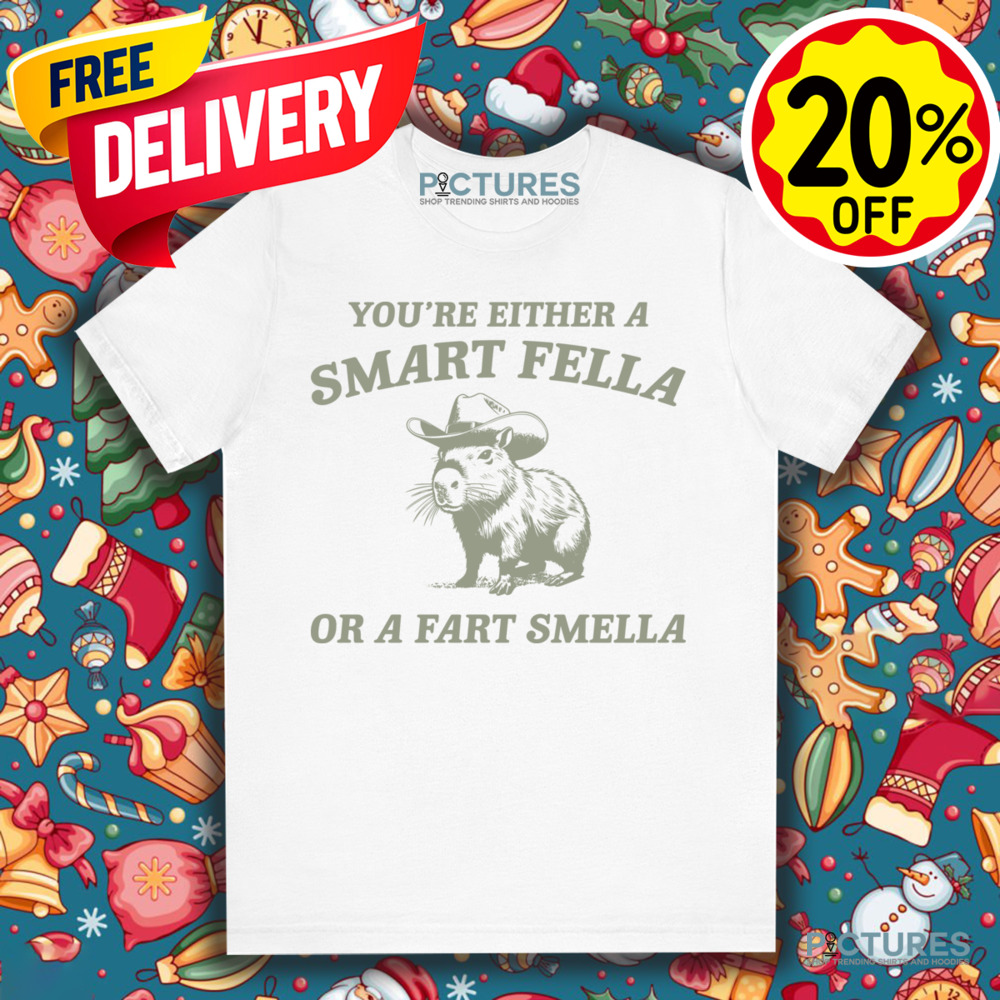 Capybara Are You A Smart Fella Or Fart Smella Retro Funny Shirt