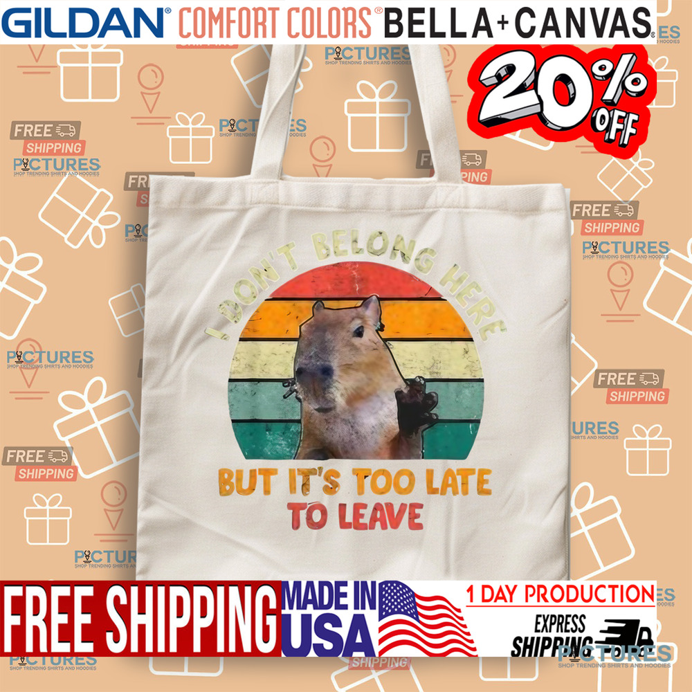 Capybara I Don't Belong Here But It's Too Late To Leave Shirt