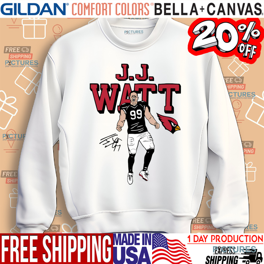 Cardinals JJ Watt Signature Texas Houston cartoon scream shirt