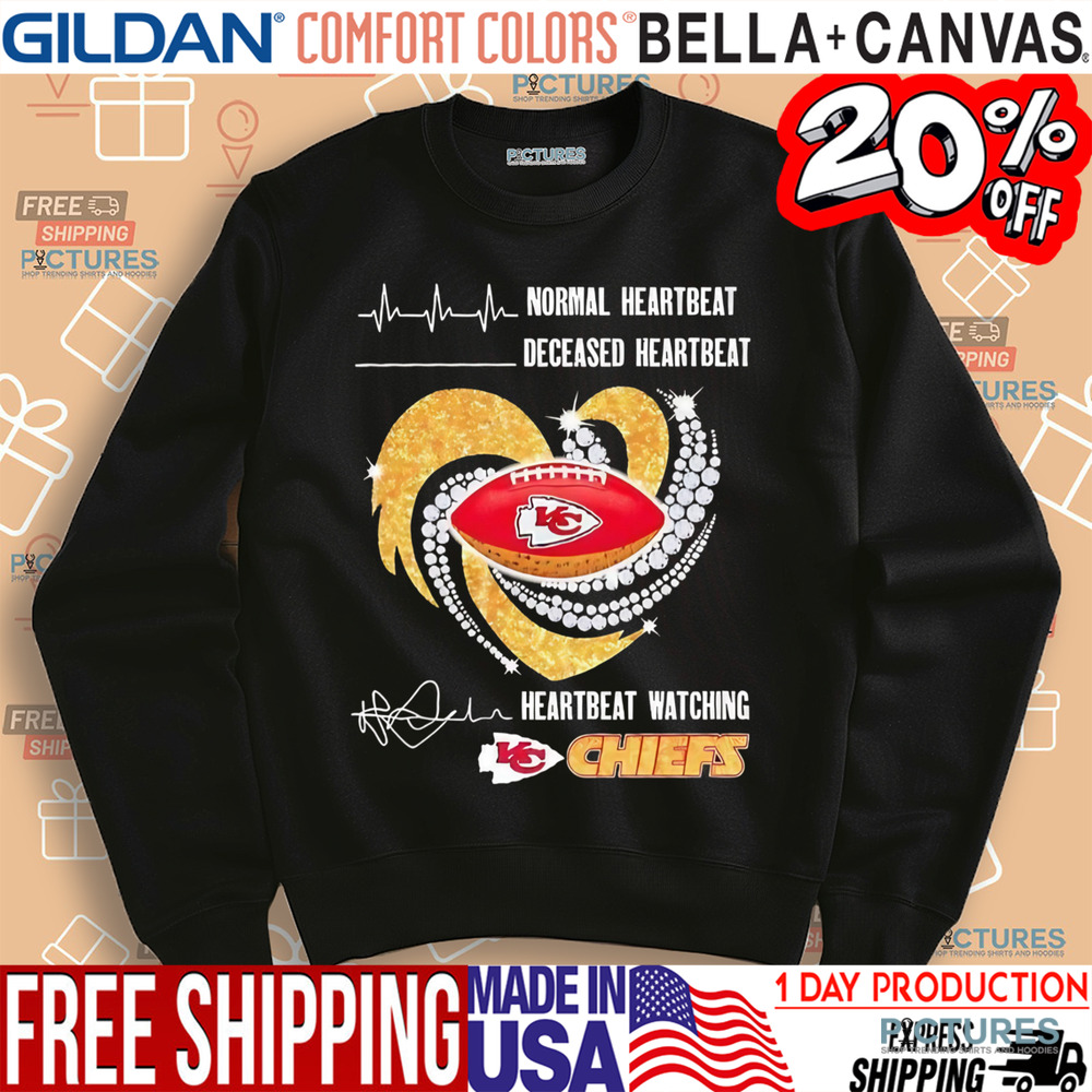 Chiefs Diamond Heart Normal heartbeat deceased heartbeat and heartbeat watching Chiefs shirt