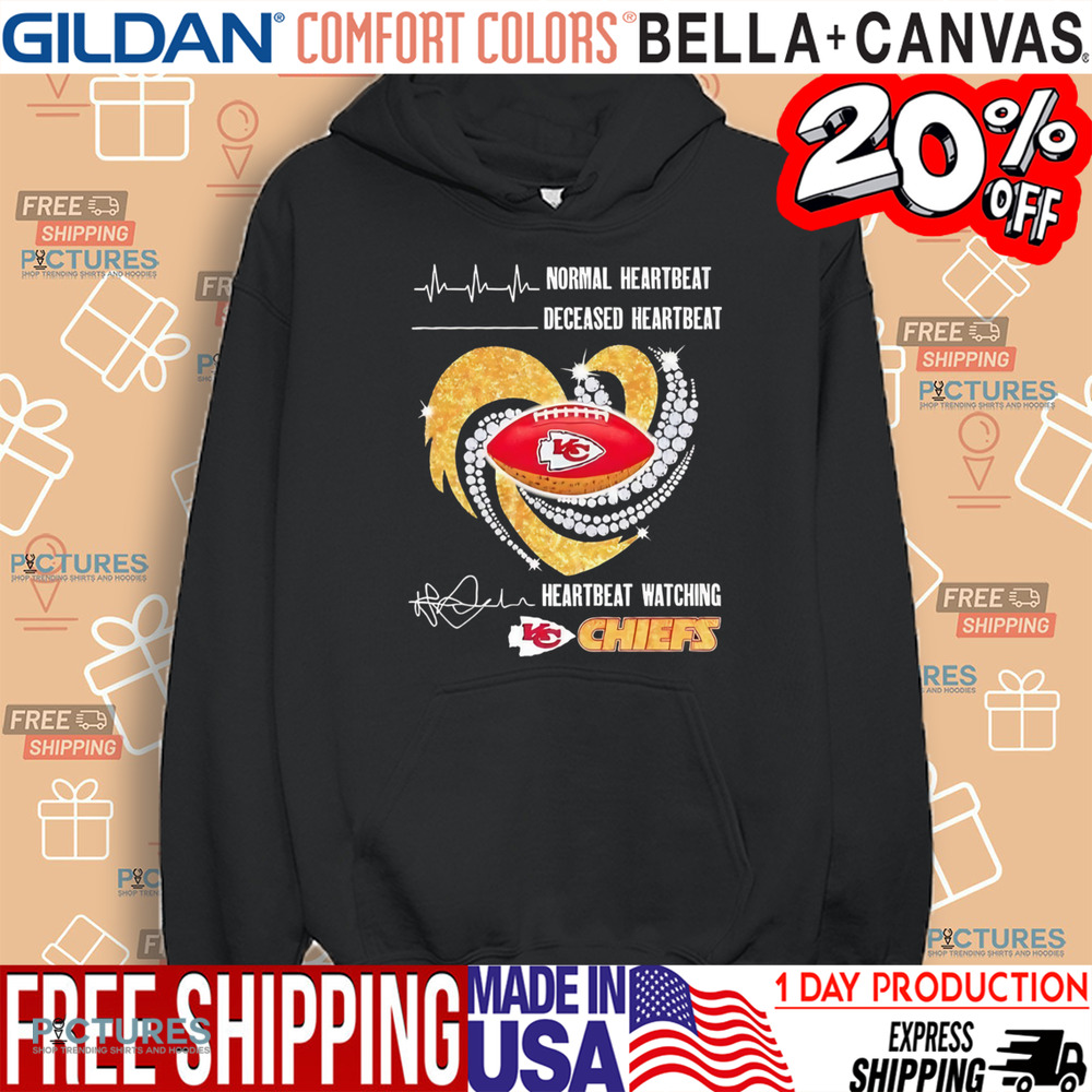 Chiefs Diamond Heart Normal heartbeat deceased heartbeat and heartbeat watching Chiefs shirt