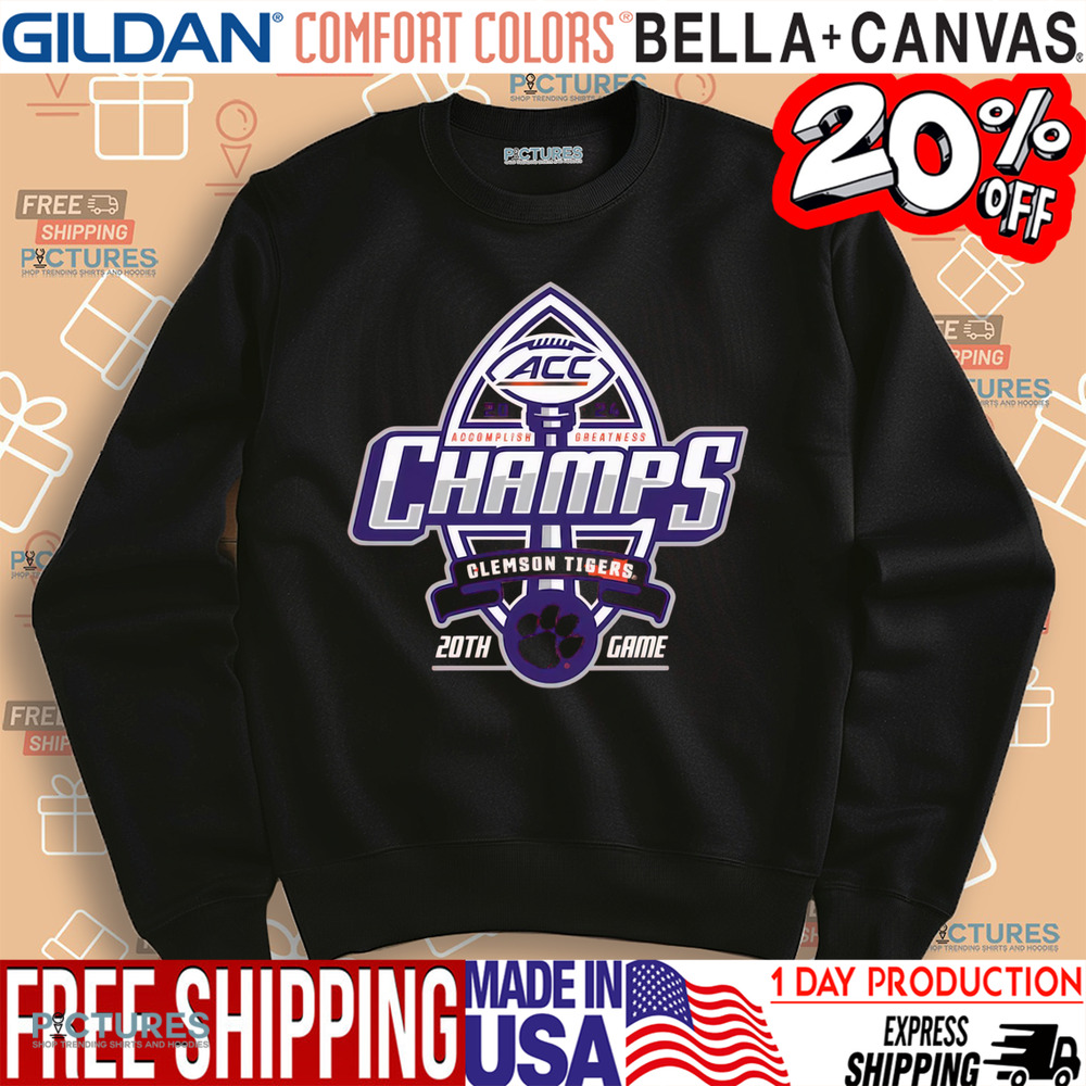 Clemson Tigers ACC Champions Accomplish Greatness 20th Game Shirt