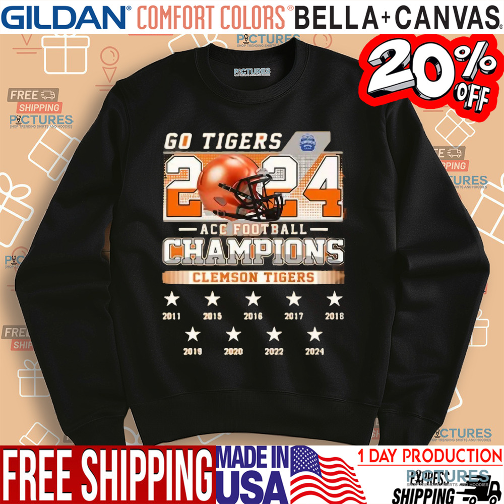 Clemson Tigers Team AAC Football Champions 2024 Celebrating Shirt