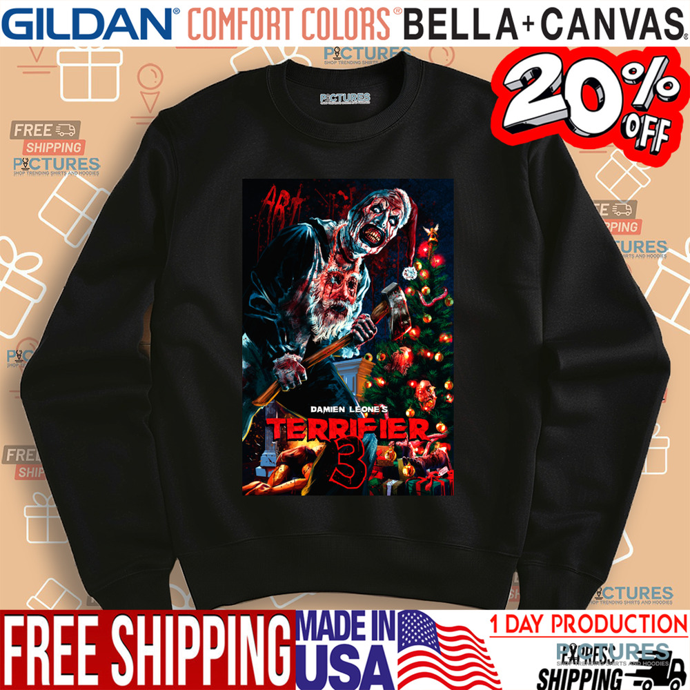 Damien Leone's Terrifier 3 Scary Clown Xmas Shirt