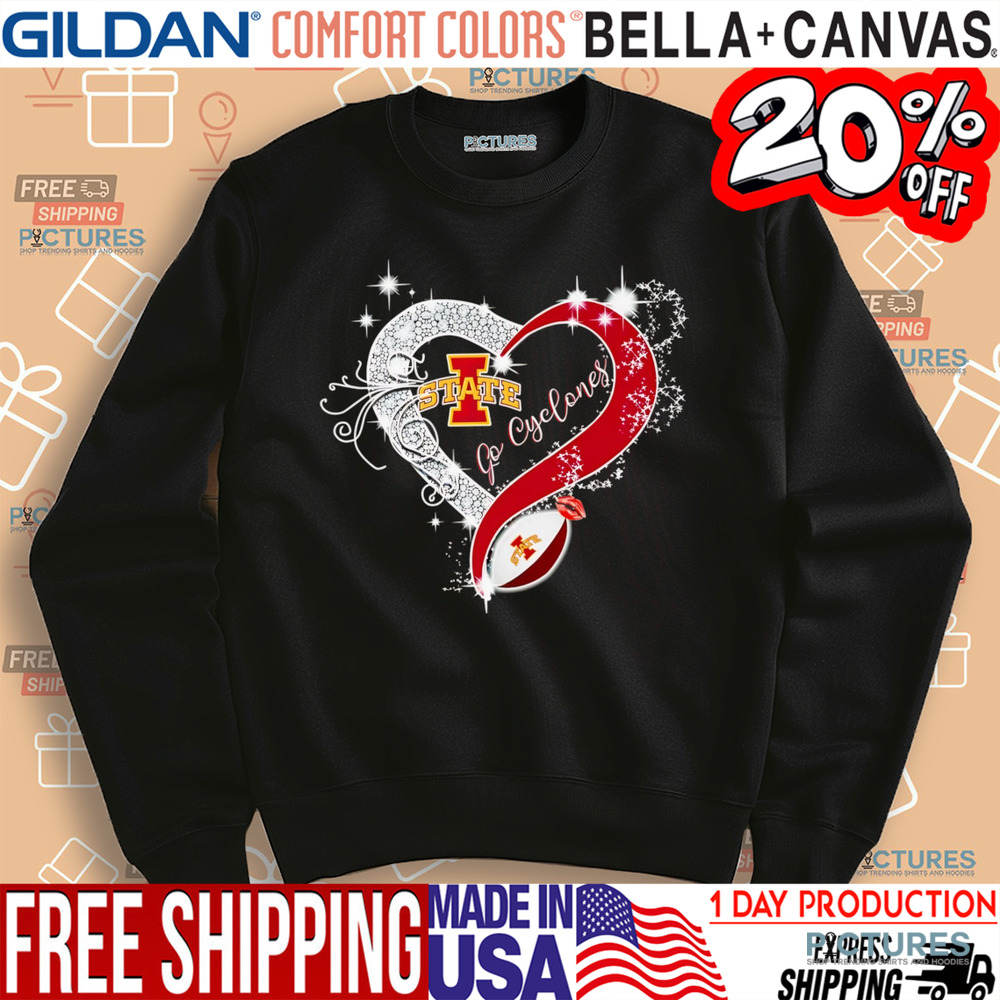 Diamond heart go Iowa State Cyclones football shirt
