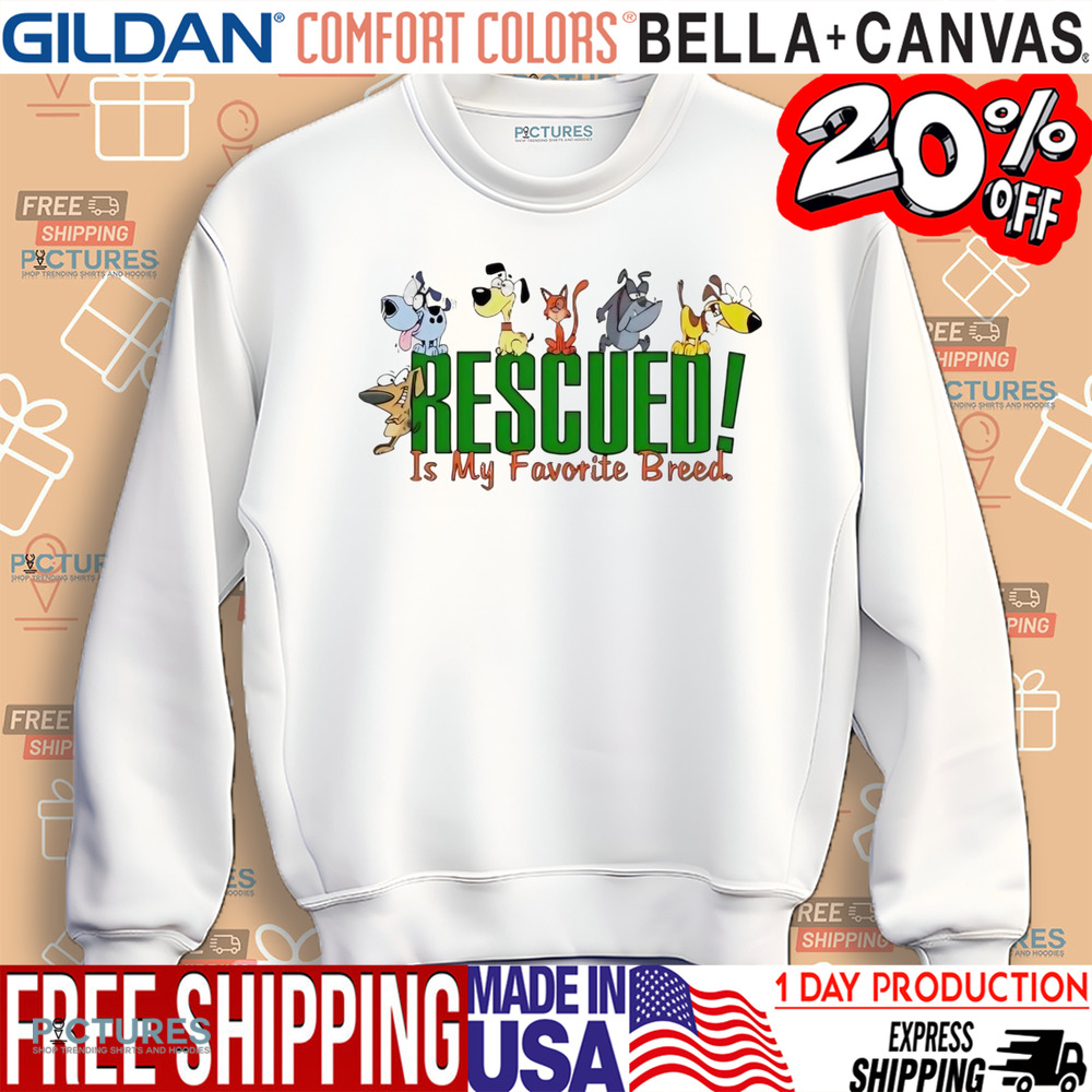 Dog Cartoon Rescued is my favorite breed shirt