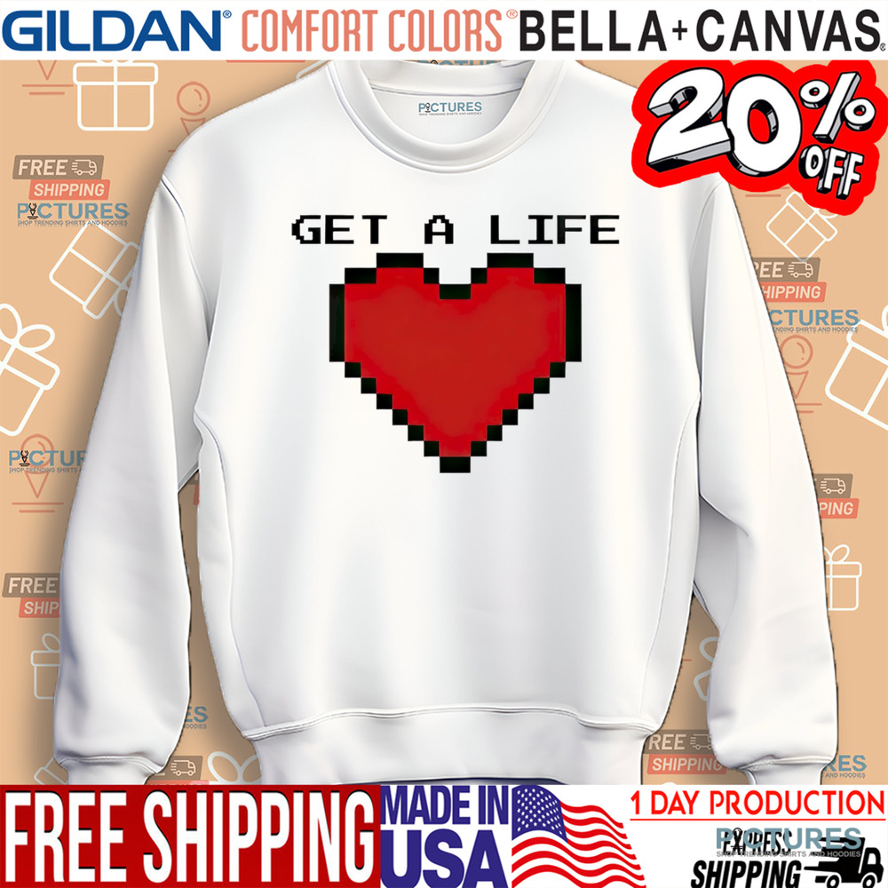 Get A Life Heart video games shirt