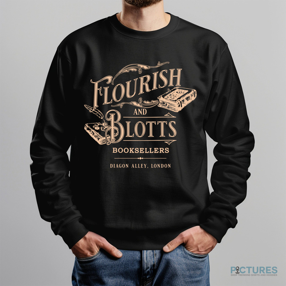 HP Fan Flourish Blotts Potter Shirt, Cotton Unisex T-shirt, Crew Neck, Size S- 4xl, Menswear Top, Womenswear Top Underwear Streetwear