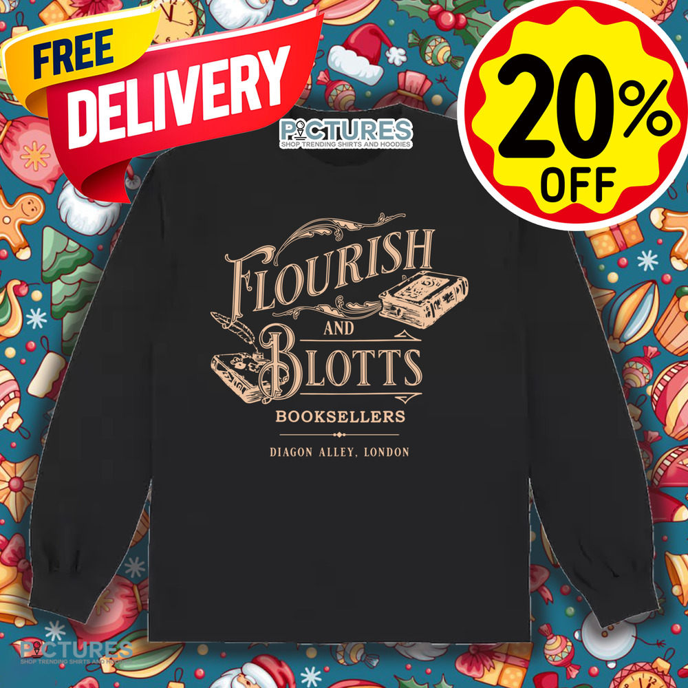 HP Fan Flourish Blotts Potter Shirt, Cotton Unisex T-shirt, Crew Neck, Size S- 4xl, Menswear Top, Womenswear Top Underwear Streetwear