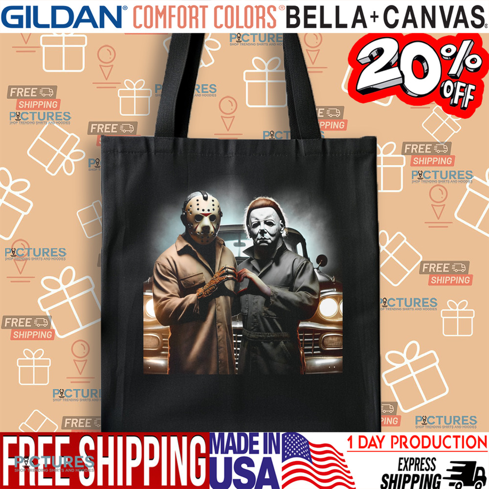 Jason and Michael Heart Hands Michael Myers Horror Movie Shirt